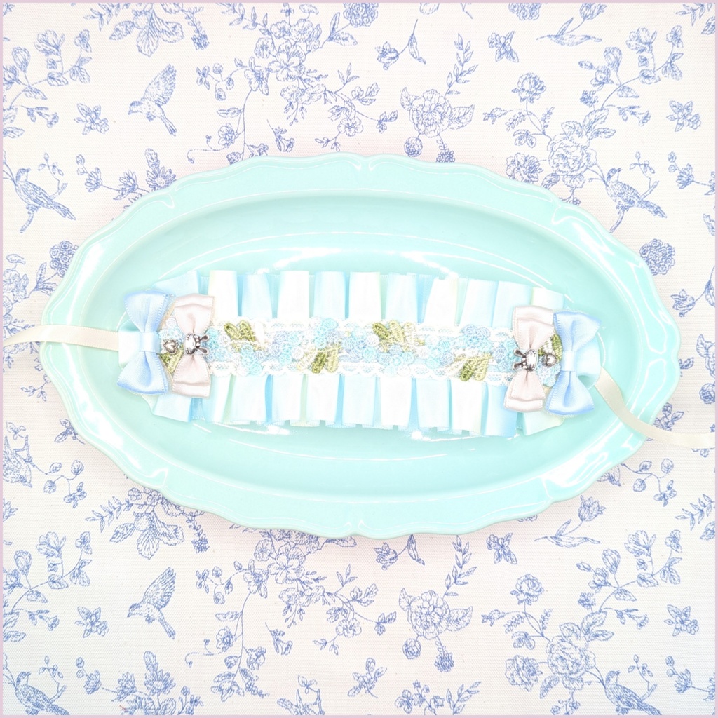 ぬい用ヘッドドレス/12~15cmぬい用  水色①