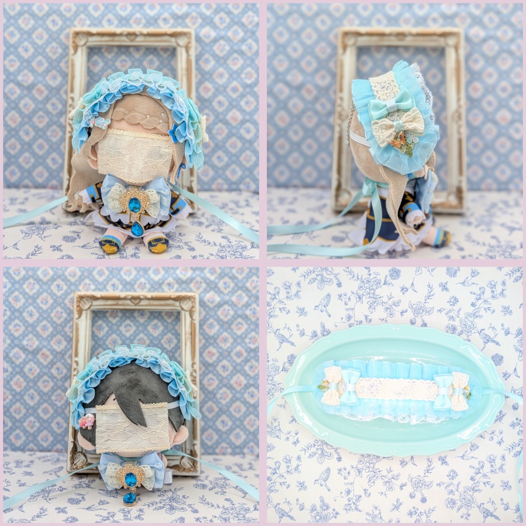 ぬい用ヘッドドレス/12~15cm用 水色②