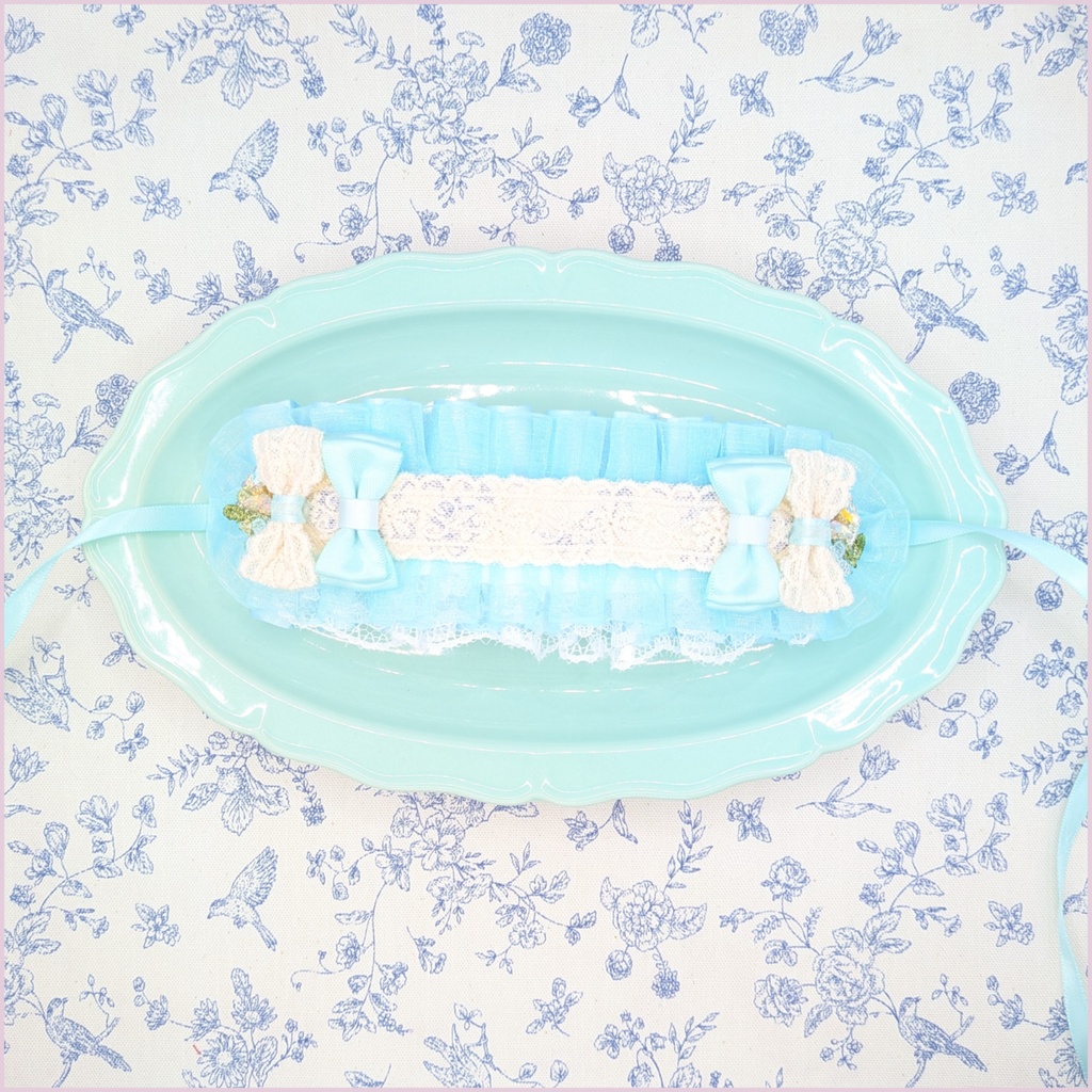 ぬい用ヘッドドレス/12~15cm用  水色②