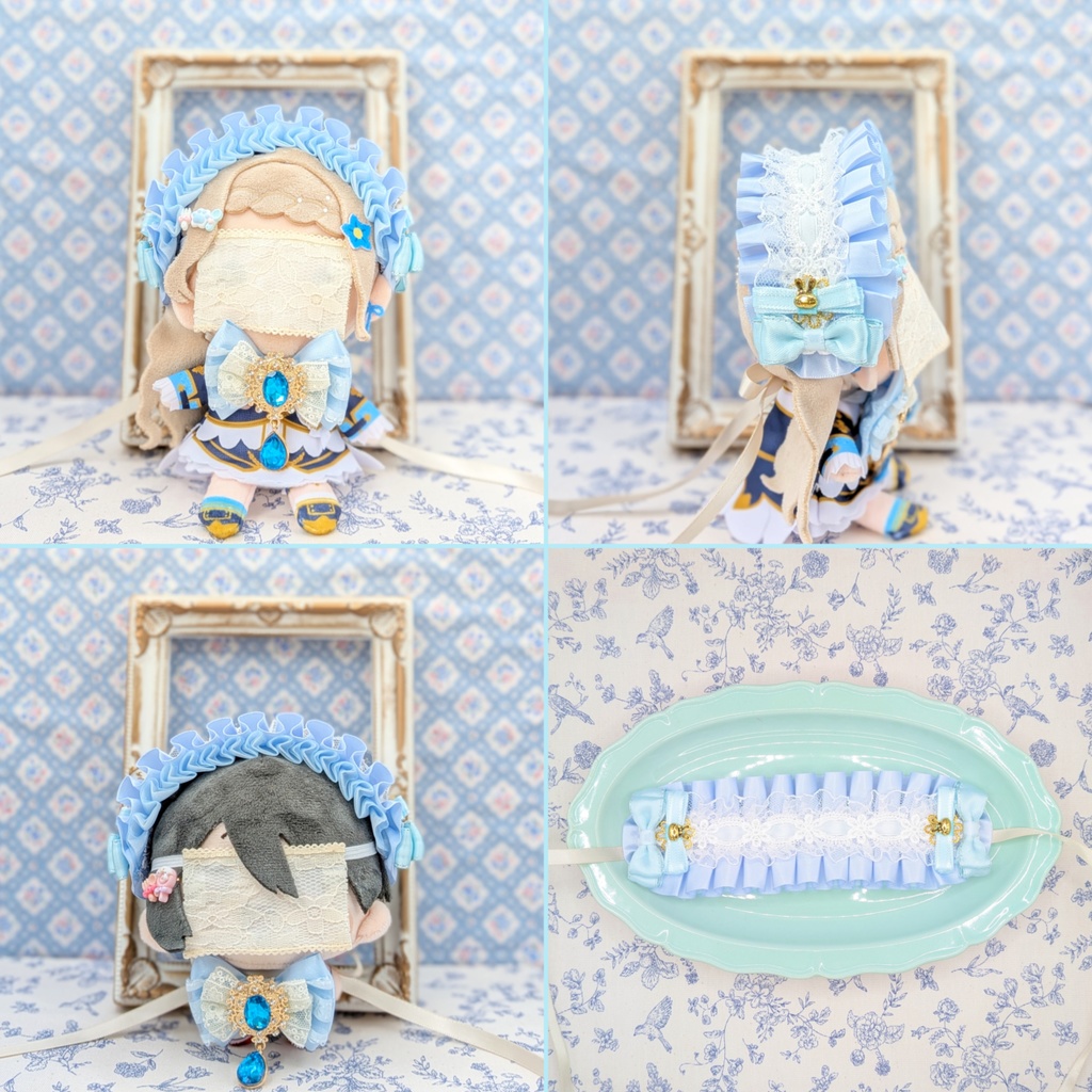 ぬい用ヘッドドレス/12~15cm 水色③