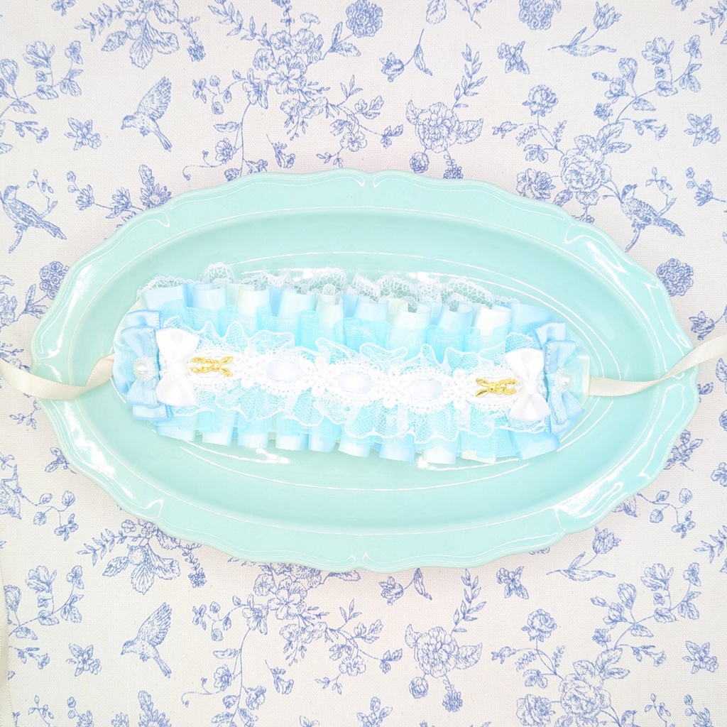 ぬい用ヘッドドレス/15cm用  水色