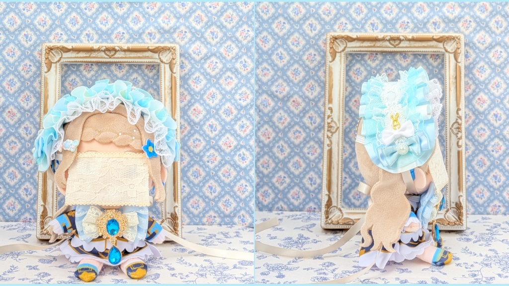 ぬい用ヘッドドレス/15cm用 水色