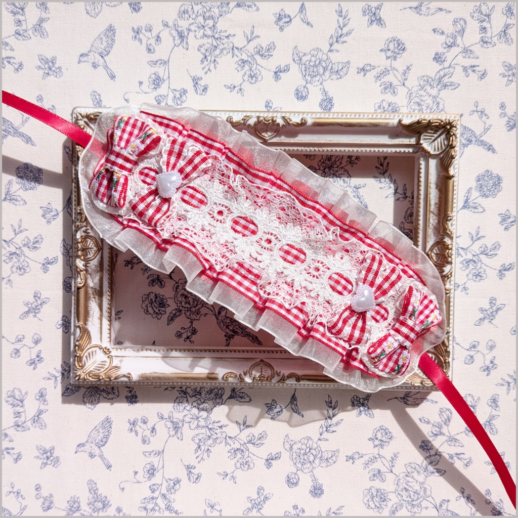 ぬい用ヘッドドレス/12~15cm用  赤③