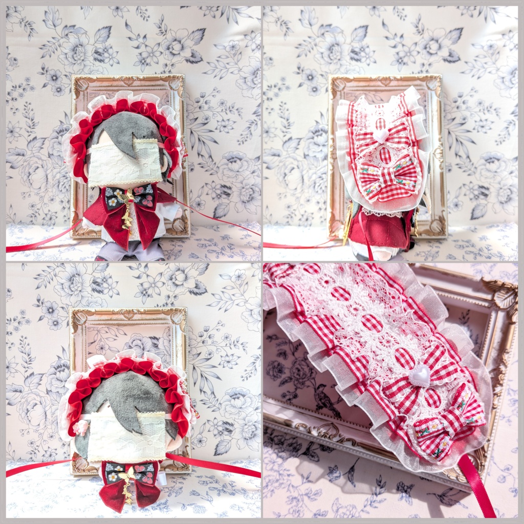 ぬい用ヘッドドレス/12~15cm用 赤③