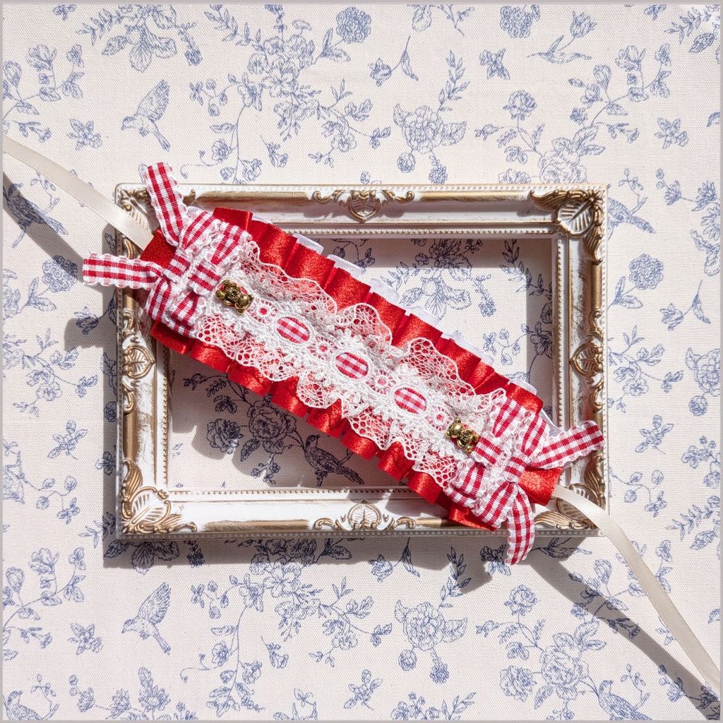 ぬい用ヘッドドレス/12~15cm用  赤④