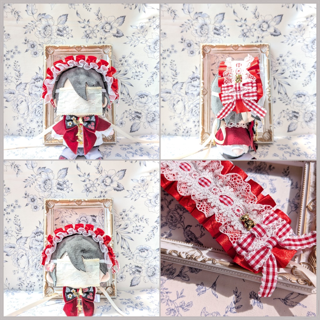 ぬい用ヘッドドレス/12~15cm用 赤④