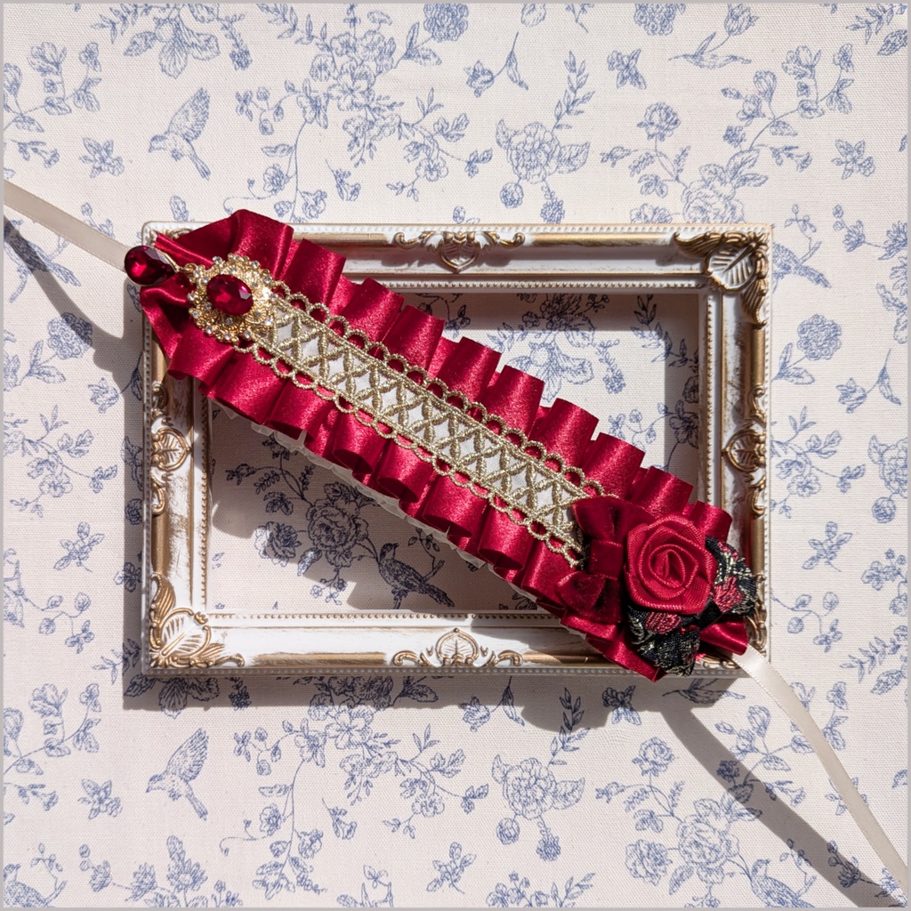 ぬい用ヘッドドレス/12~15cm用  赤⑤