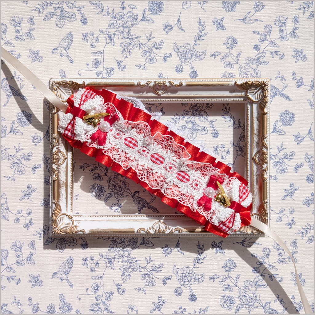 ぬい用ヘッドドレス/12~15cm  赤⑥