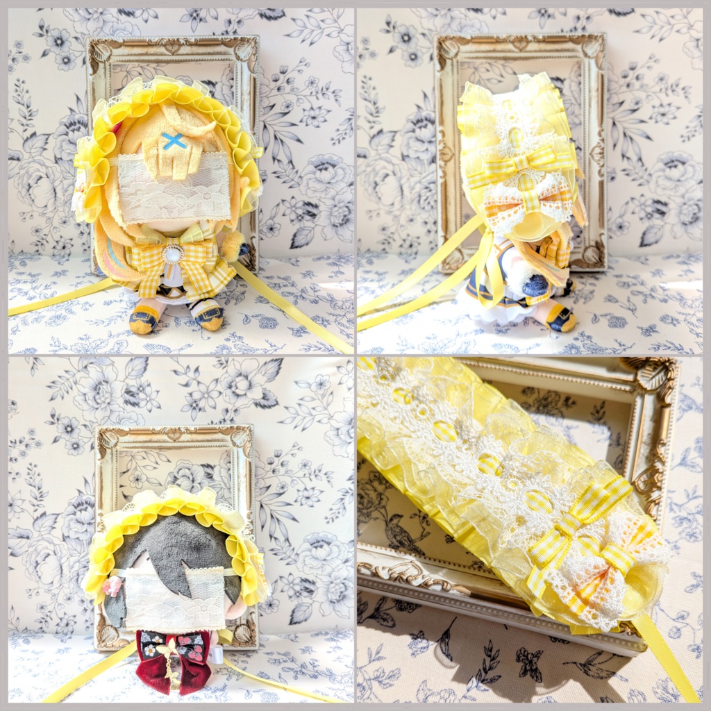 ぬい用ヘッドドレス/12~15cm用 黄①