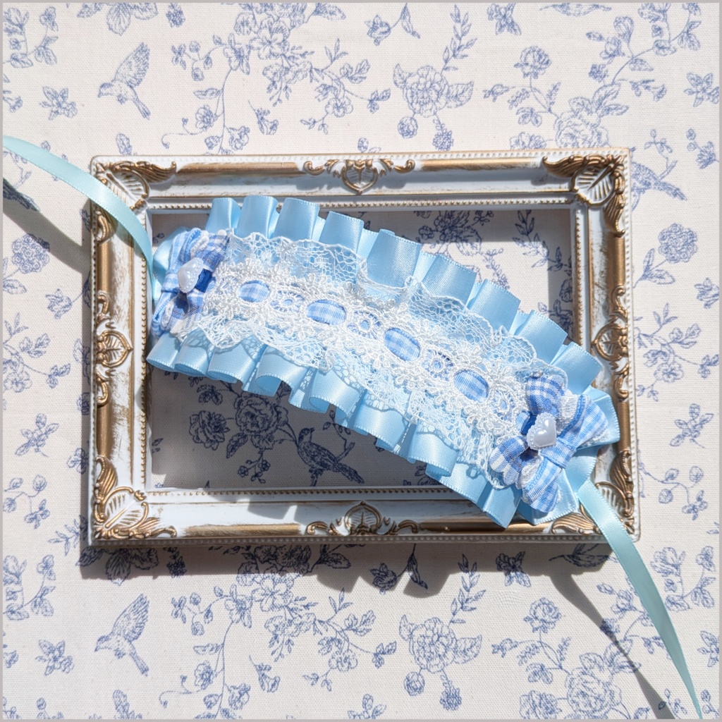 ぬい用ヘッドドレス/12~15cm用  水色④