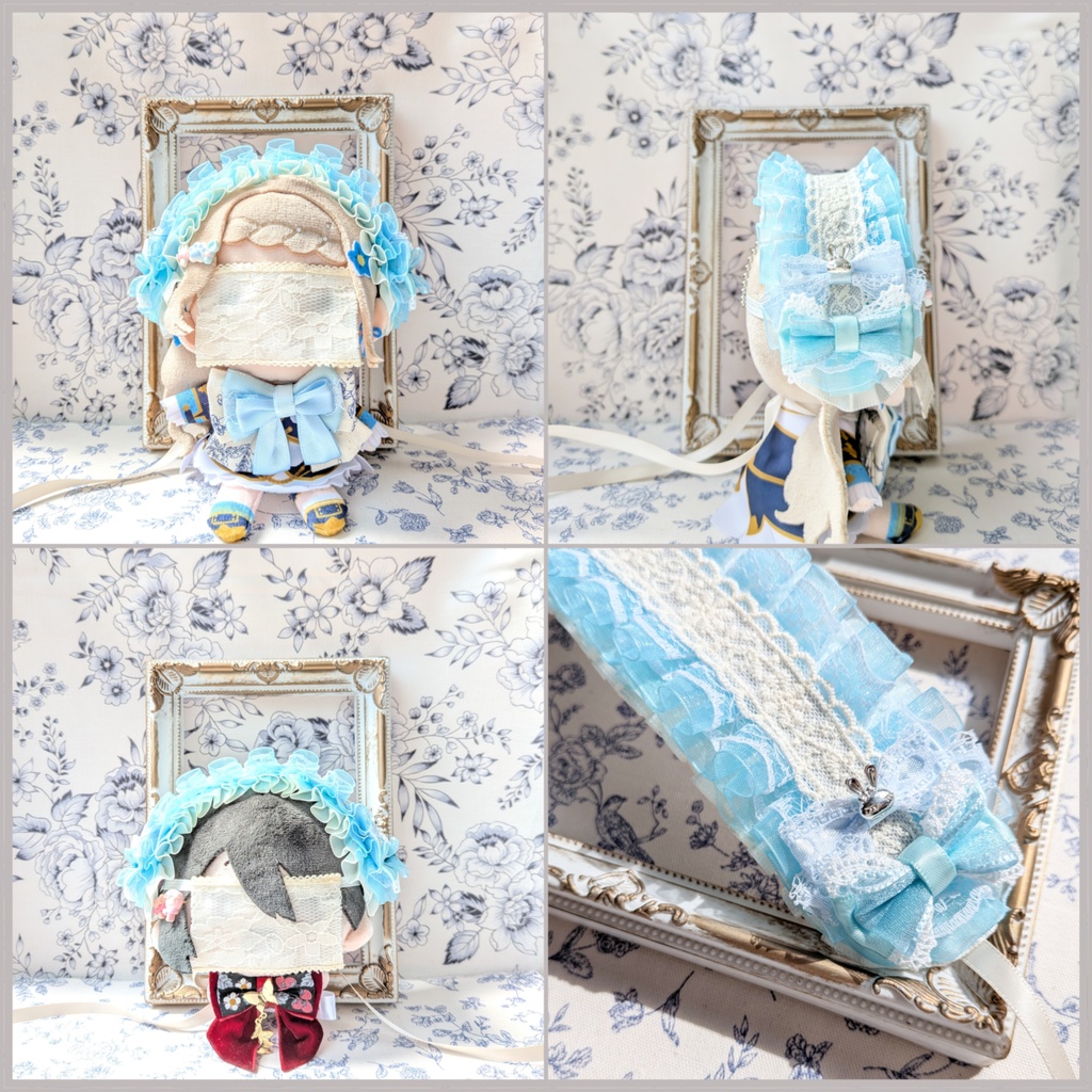 ぬい用ヘッドドレス/12~15cm用 水色⑤