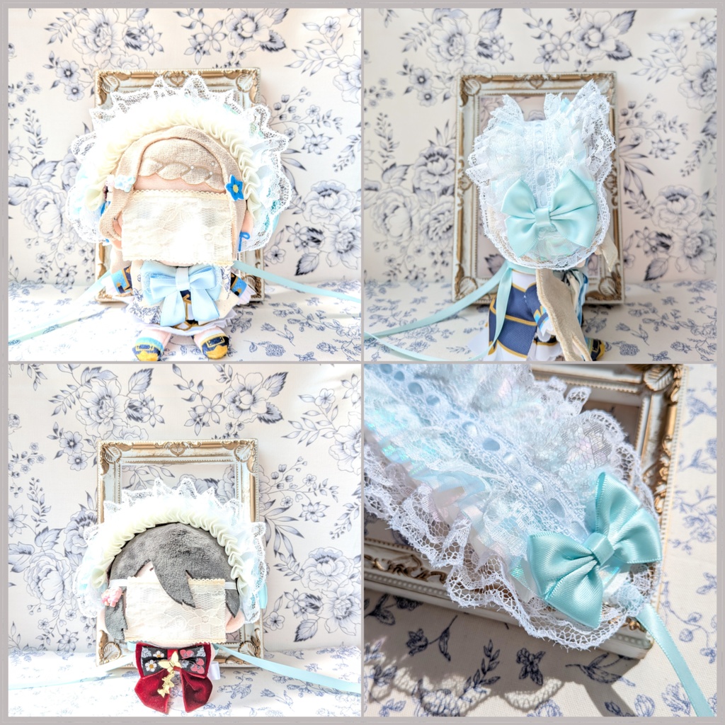 ぬい用ヘッドドレス/12~15cm用 水色⑦