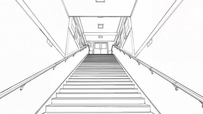 【 同人背景100種 学校 】屋上・階段・教室(後方/正面/アオリ)・廊下(狭/広)・体育館・校舎|線画のみ & 白下地 200枚