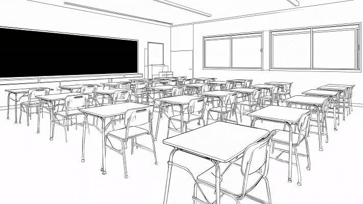 【 同人背景100種 学校 】屋上・階段・教室(後方/正面/アオリ)・廊下(狭/広)・体育館・校舎|線画のみ & 白下地 200枚