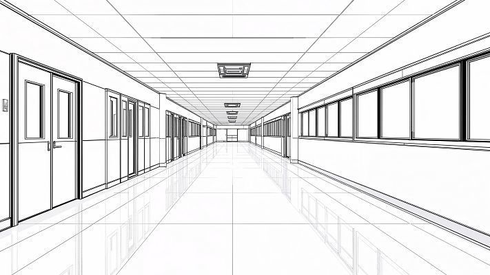 【 同人背景100種 学校 】屋上・階段・教室(後方/正面/アオリ)・廊下(狭/広)・体育館・校舎|線画のみ & 白下地 200枚