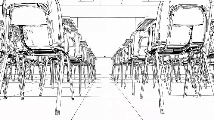 【 同人背景100種 学校 】屋上・階段・教室(後方/正面/アオリ)・廊下(狭/広)・体育館・校舎|線画のみ & 白下地 200枚