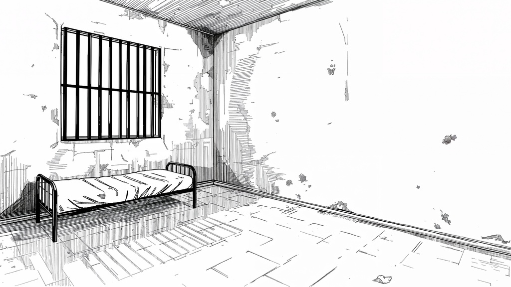 【同人背景200種|刑務所・警察署セット】線画(トーン有)+白下地 400枚|漫画・同人・サスペンス制作の時短に