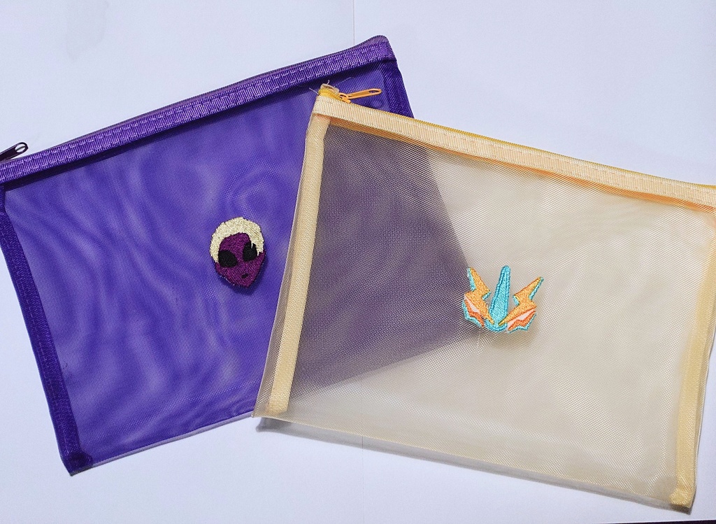 【非公式】刺繍メッシュポーチ