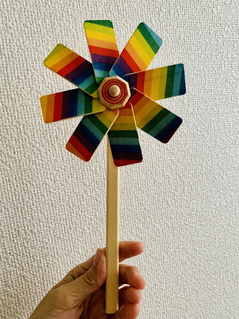 人力車にじいろオリジナル風車(赤)