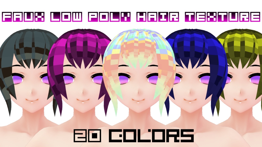 Faux Low Poly Hair Texture