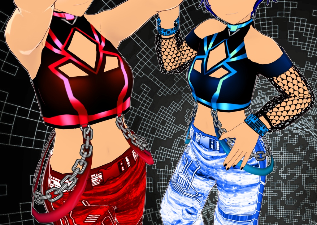 Cutout Mesh Chain Top