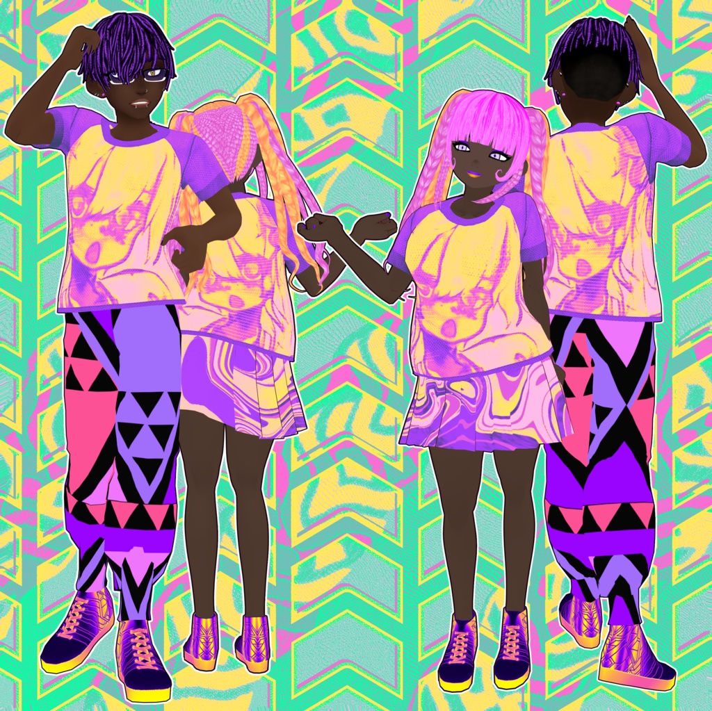 Jersey Shirt + Swirl Skirt Set