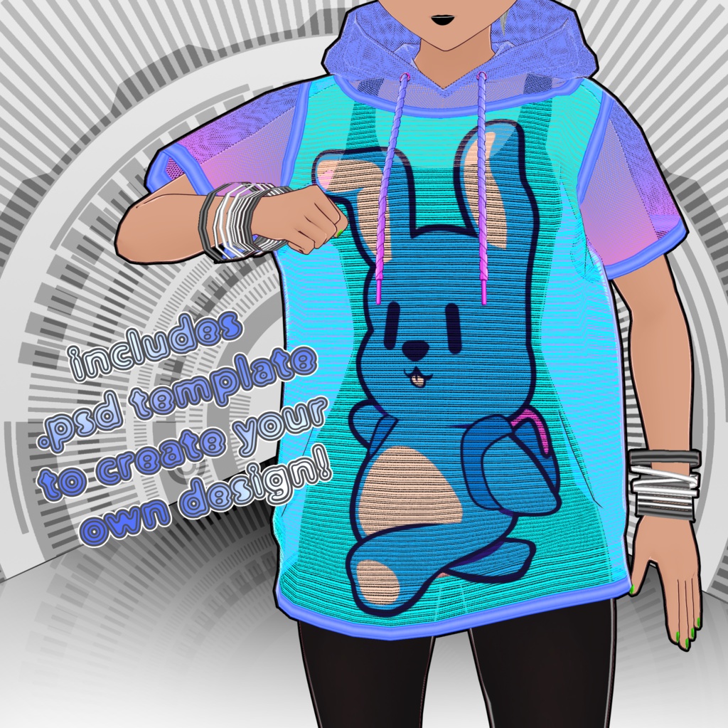 Semi-Mesh Hoodie with DIY .PSD Template