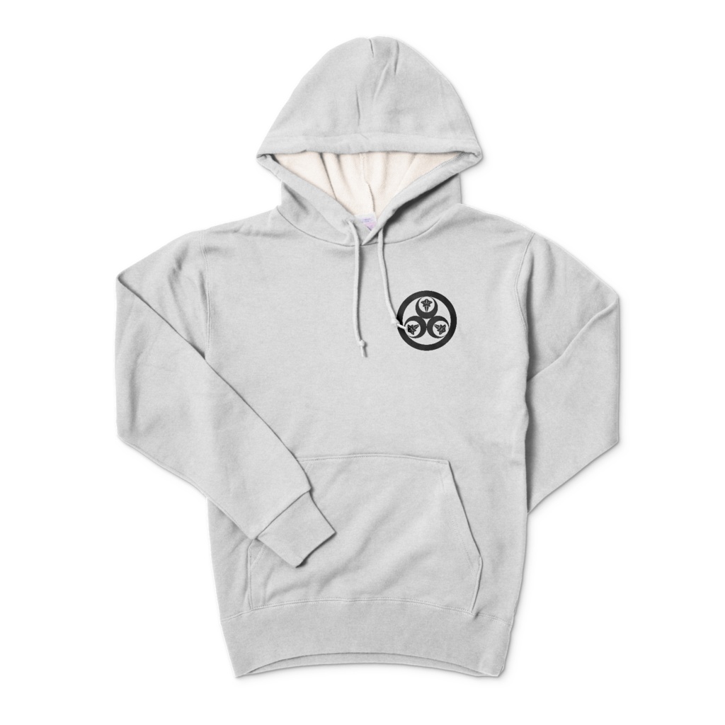 夜乃家の家紋入りパーカー 模様:胸元家紋