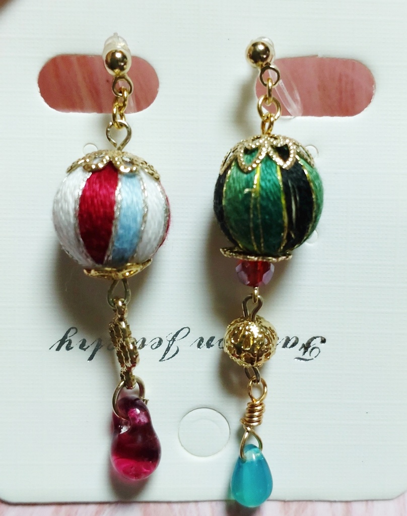 B【黒緑 イヤリングor ピアス】