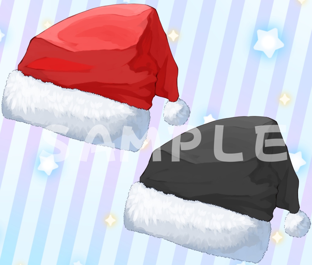 【VTSアクセサリー】サンタ帽 赤黒2色