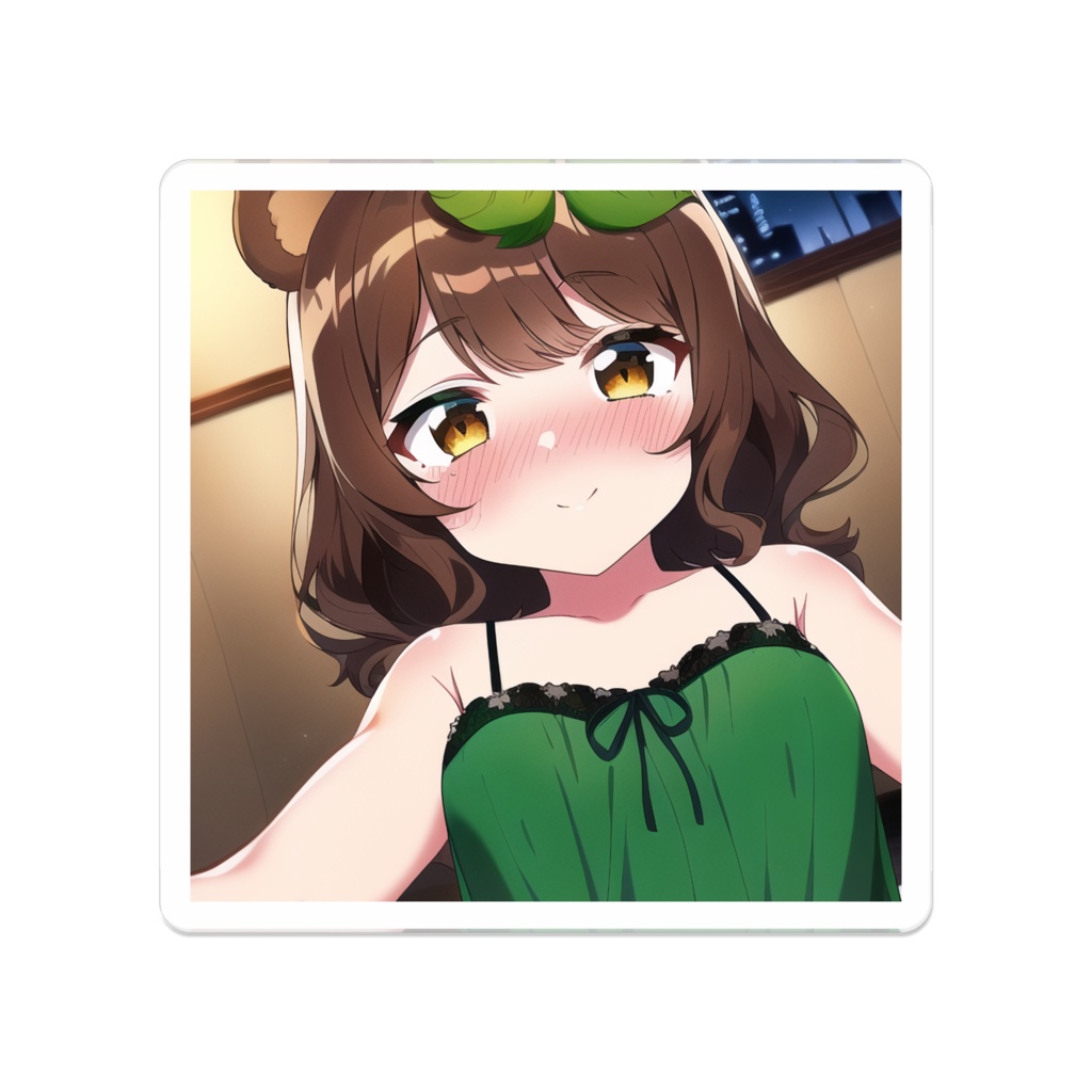 本多ぽこ　アクリルバッジ🍃🍡