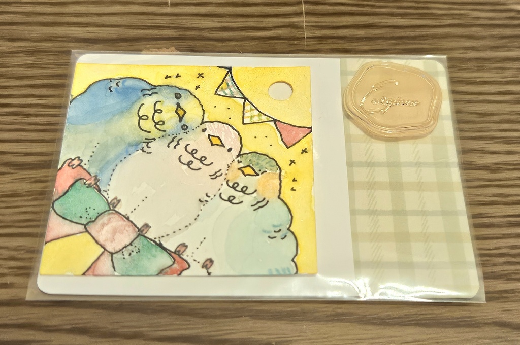 過去作)手描きミニ原画『なぞのとり』(秋冬シリーズ)