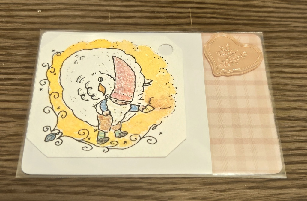 過去作)手描きミニ原画『なぞのとり』(秋冬シリーズ)