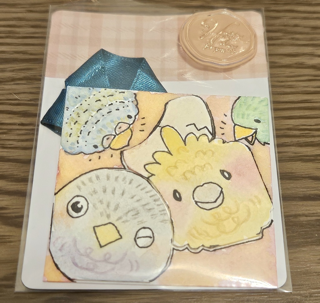 過去作)手描きミニ原画『なぞのとり』(秋冬シリーズ)