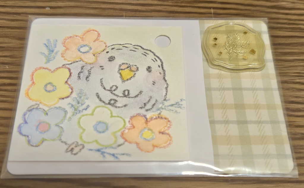 過去作)手描きミニ原画『なぞのとり』(秋冬シリーズ)