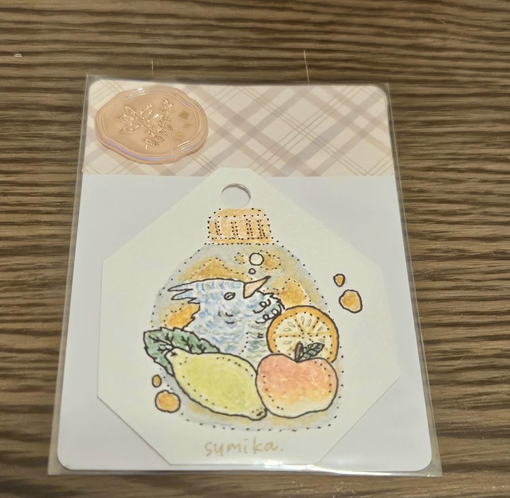 過去作)手描きミニ原画『なぞのとり』(秋冬シリーズ)