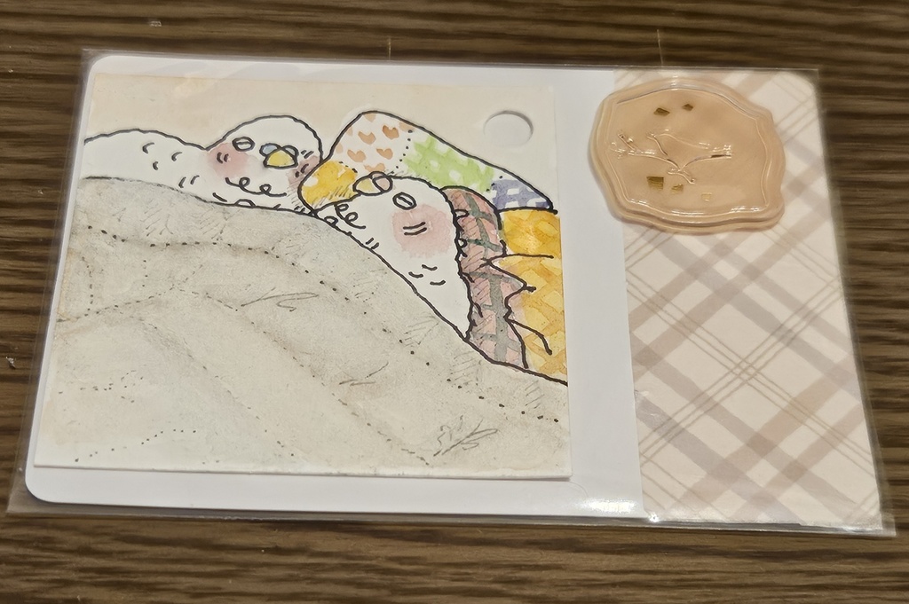 過去作)手描きミニ原画『なぞのとり』(秋冬シリーズ)