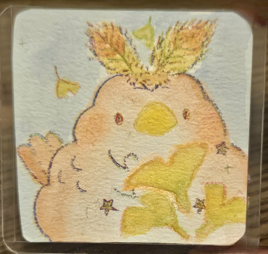 過去作)手描きミニ原画『なぞのとり』秋をたのしむシリーズ