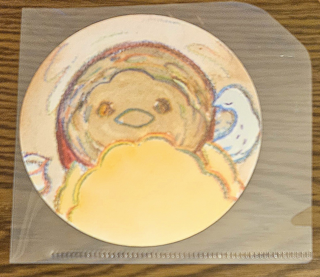 新作)『なぞのとり』ミニ原画(コーヒーにうつるのは？)