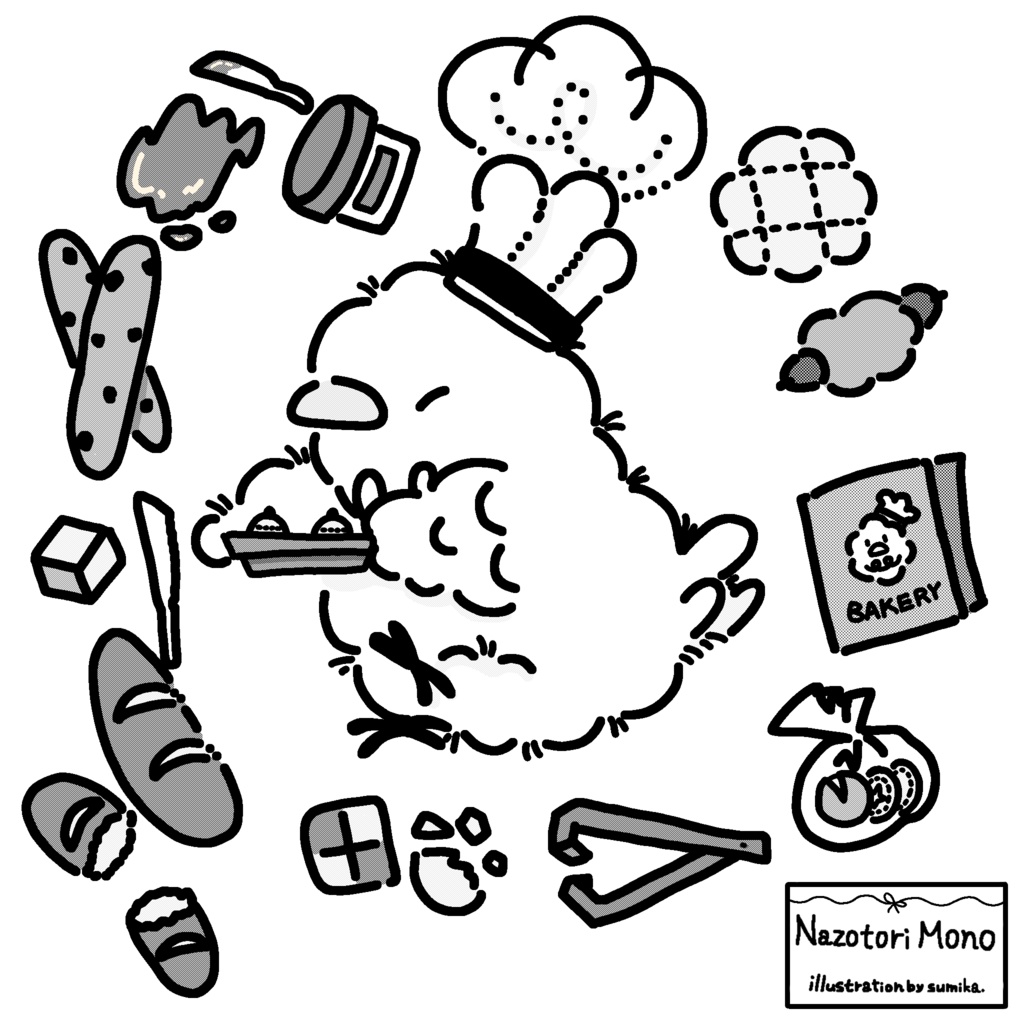 【人気】ベーカリーなとりさんミニカード
