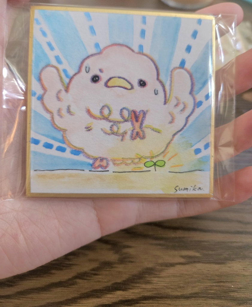 なぞのとり ミニ原画(豆色紙)