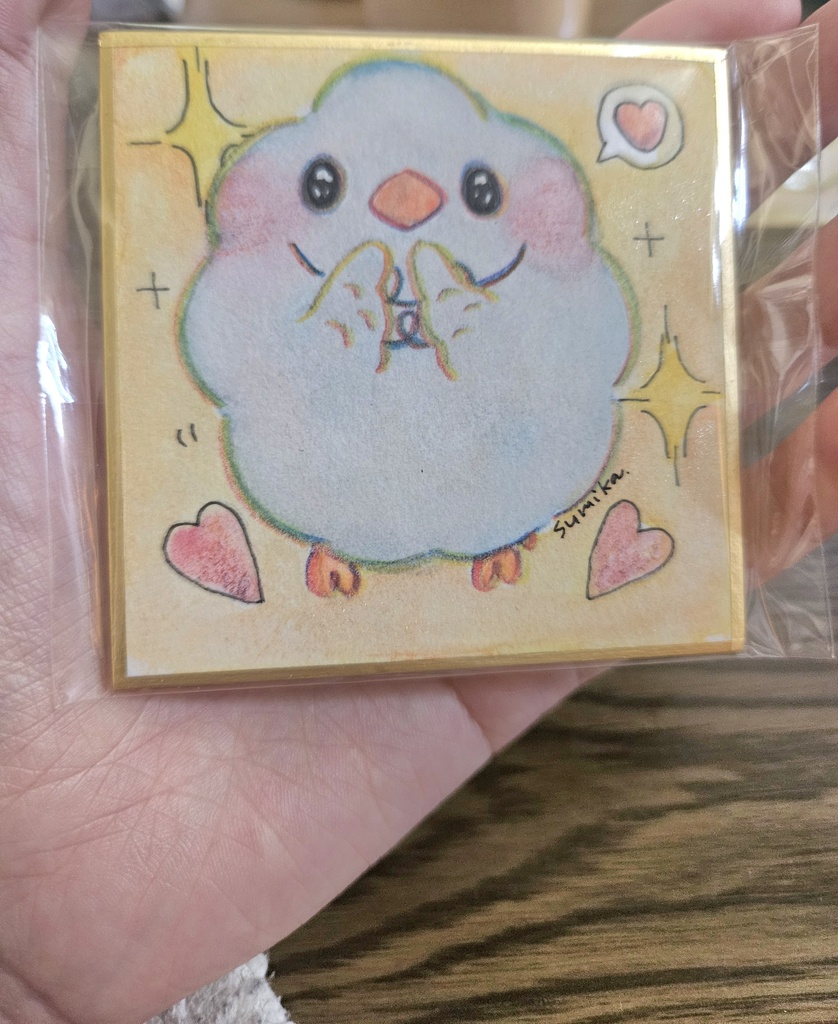 なぞのとり ミニ原画(豆色紙)