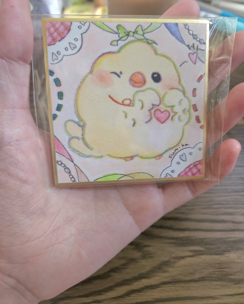 なぞのとり ミニ原画(豆色紙)