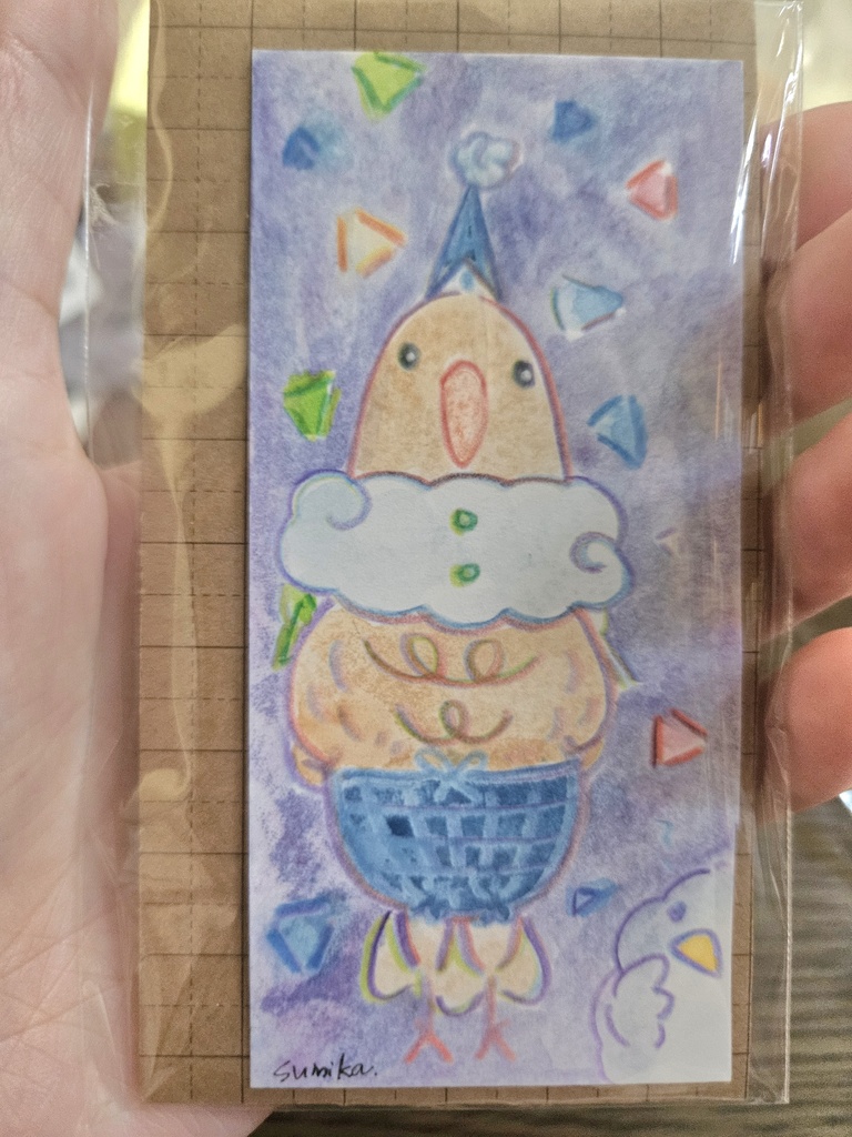 なぞのとり 栞サイズミニ原画
