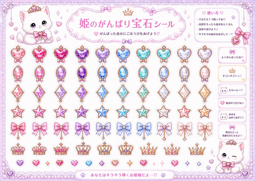 もふ姫にゃん Wish Book♡ 姫かわTODO&ダイエットダイアリーPDFセット