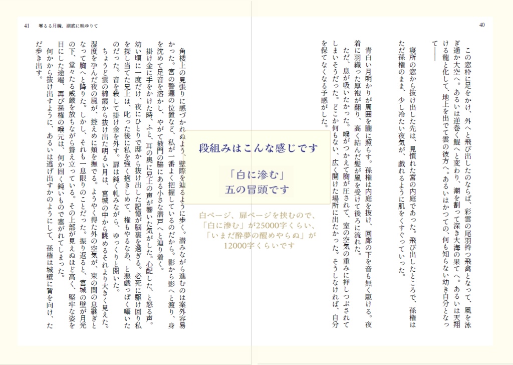 白に滲む+いまだ酔夢の醒めやらぬ