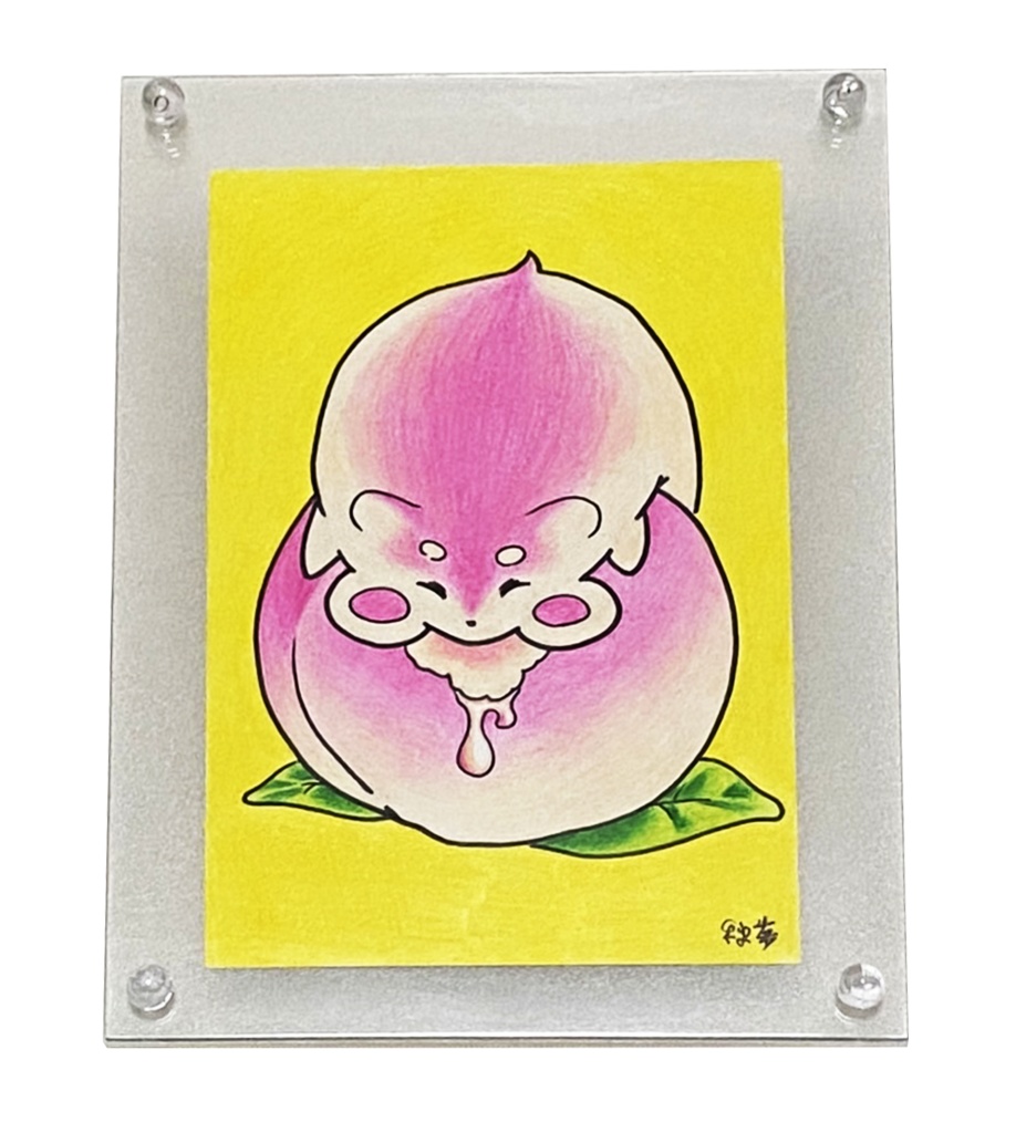 桃色ハムスターの原画ハガキ