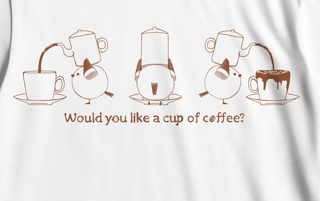 【送料無料】コーヒーシマエナガTシャツ