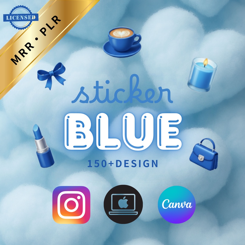 【再販OK】IOS18風DesignSticker-BLUE💙