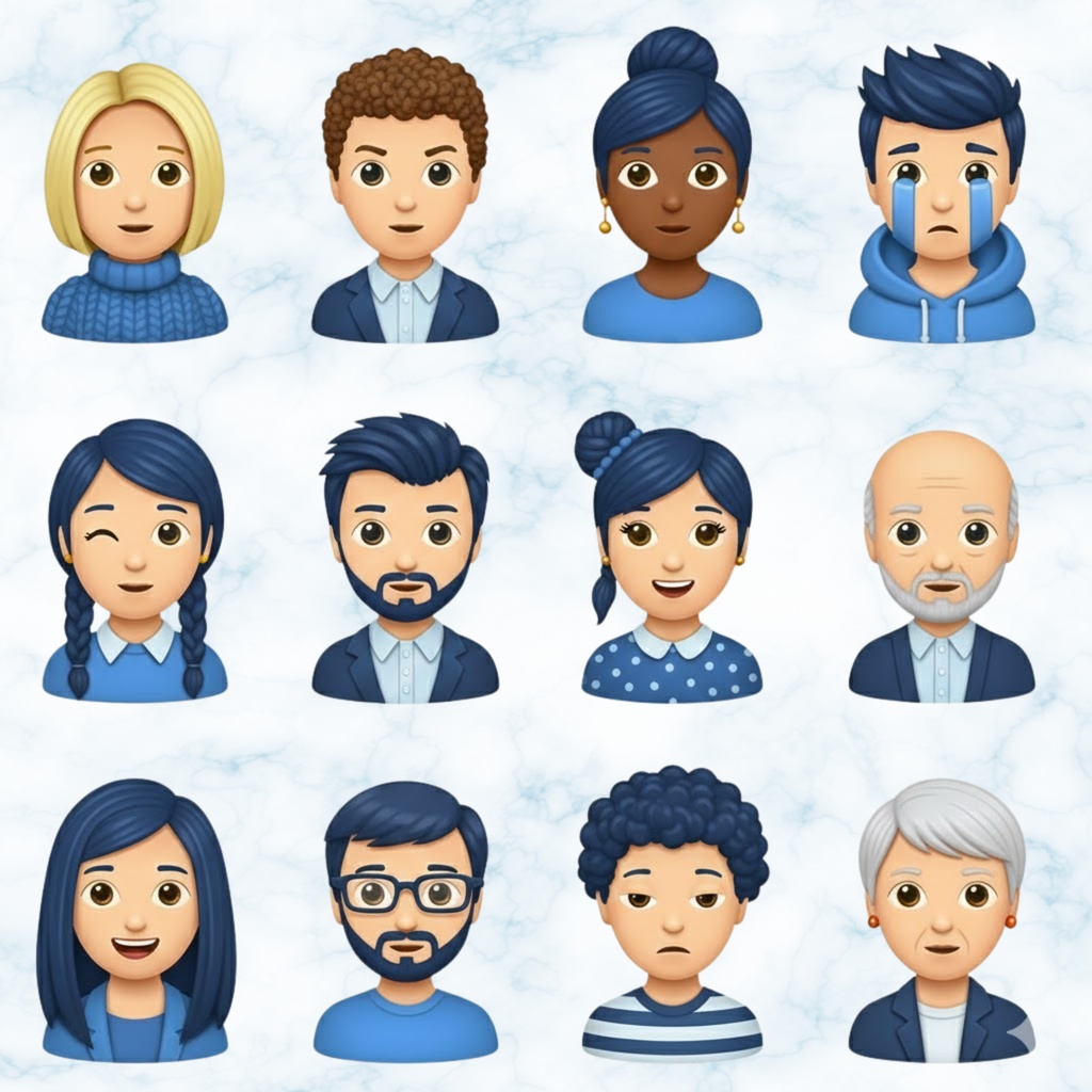 【再販OK】IOS18風DesignSticker-BLUE💙